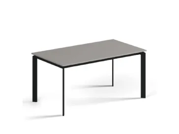 Tavolo allungabile con piano in laminato e struttura in metallo brunito Daniel di Orme