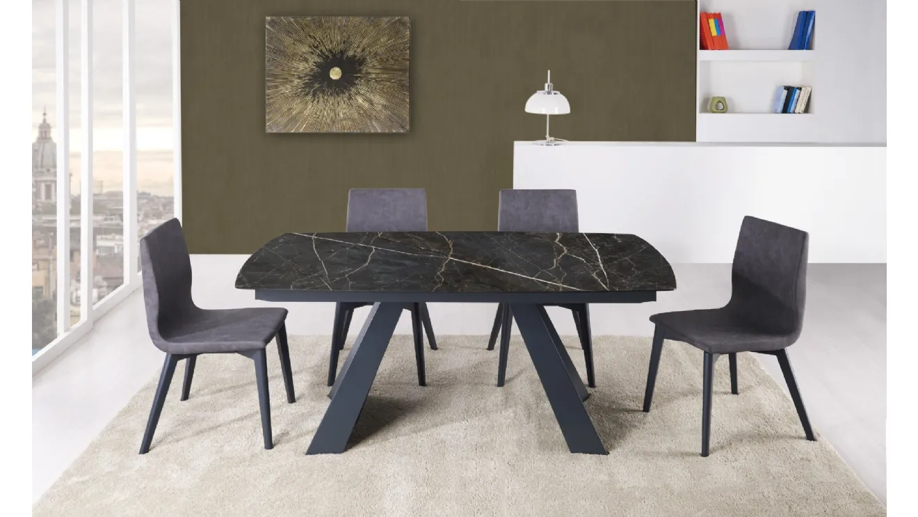 Tavolo a botte allungabile Fly in laminato di Gipi Le Sedie