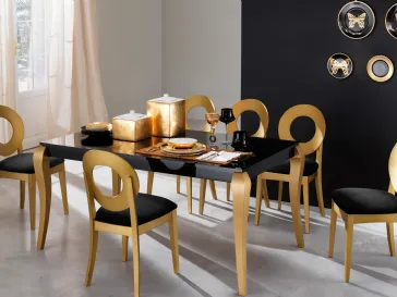 Tavolo in stile classico in laminato e metallo Impero Oro di Eurosedia