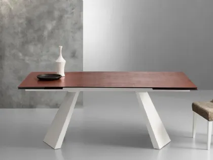Tavolo allungabile di design in metallo e laminato Pechino di Eurosedia