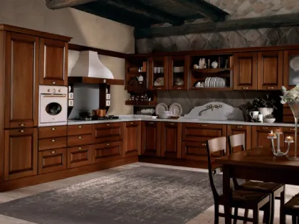 Cucina classica ad angolo in legno Atena 01 di Ciao Cucine