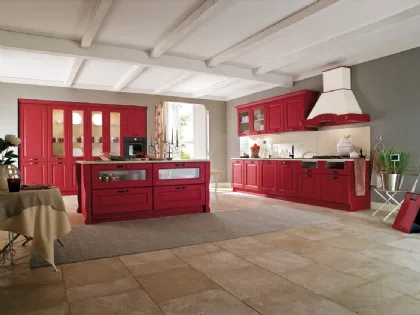 Cucina Classica lineare Canova 06 in legno finitura Zenzero di Gicinque