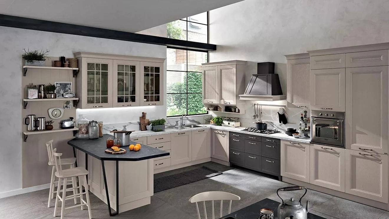 Cucina Classica con penisola Maryland 05 di Spar