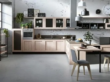 Cucina Moderna con penisola Amalia in Rovere Sand di Ciao Cucine