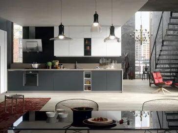 Cucina in laccato opaco a due colori e piano Wraki Design 02 di Gicinque