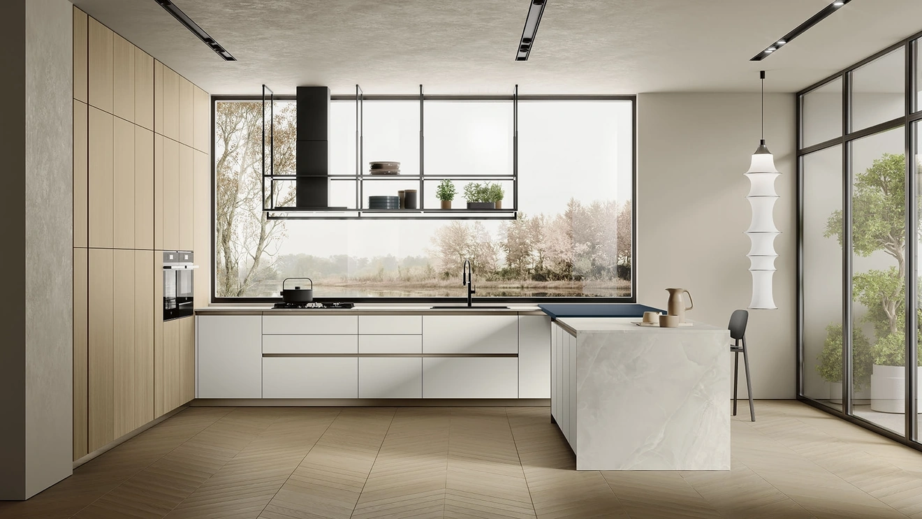Cucina Moderna con penisola Lungomare 10 di Colombini Kitchen