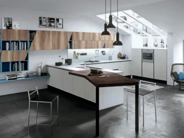 Cucina ad angolo con penisola in laminato Marilyn 01 di Ciao Cucine