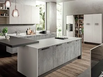 Cucina in legno e laminato con tavolo in legno Marilyn 02 di Ciao Cucine