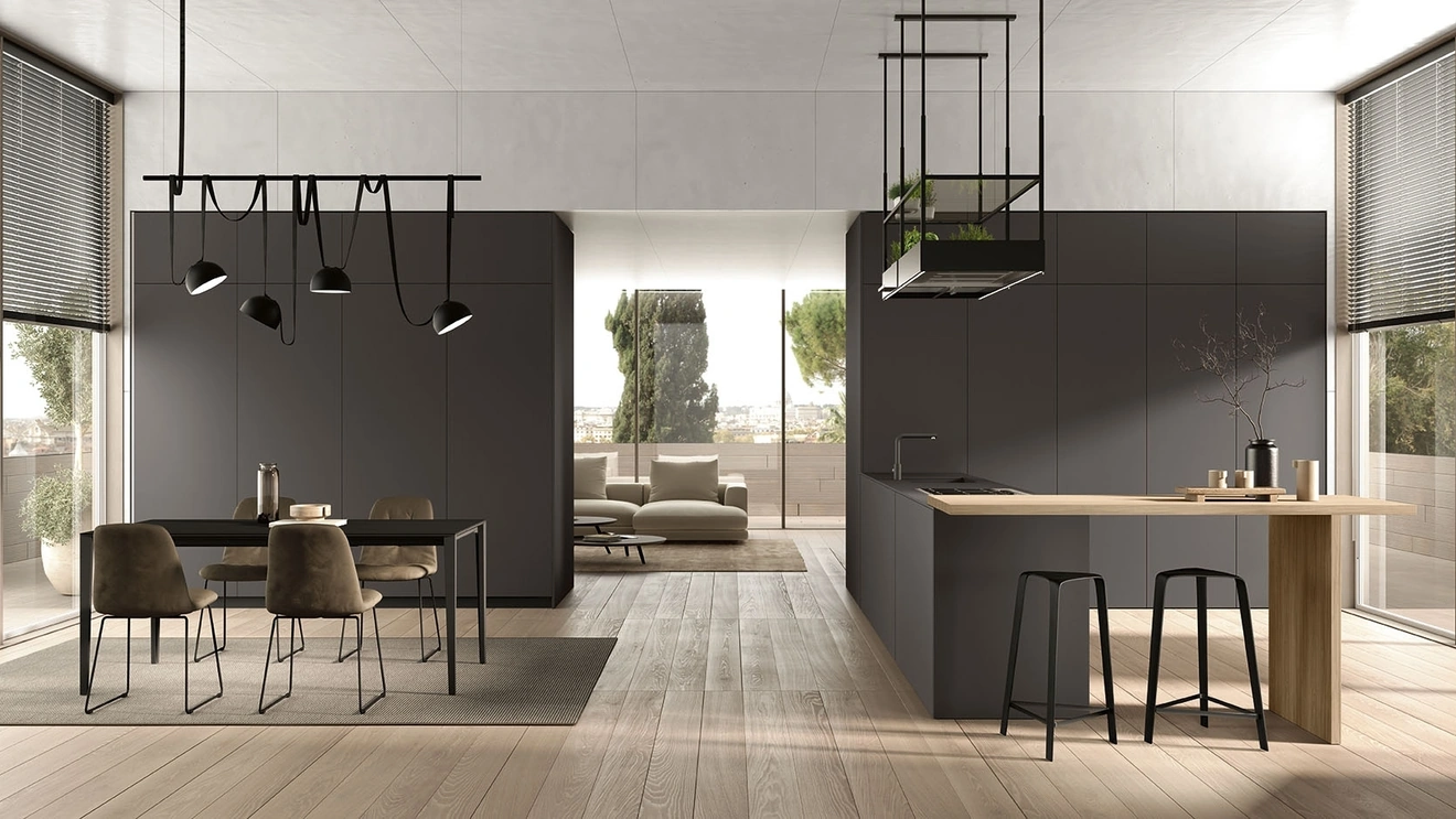 Cucina Moderna con penisola Pratica L 11 di Colombini Kitchen
