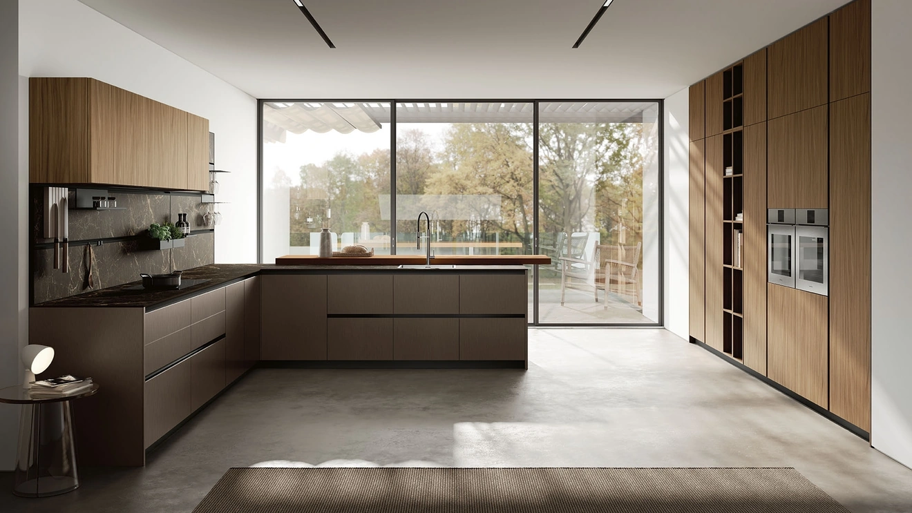 Cucina Moderna con penisola Pratica L 12 di Colombini Kitchen
