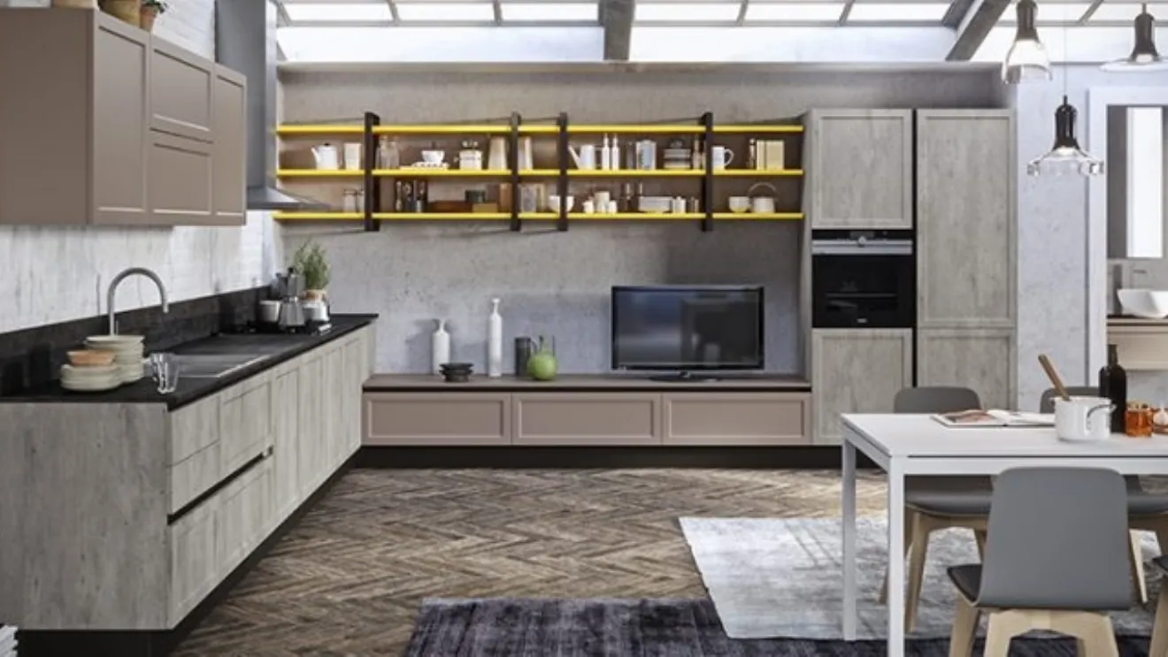 Cucina in legno e laccato tortora Tamara 04 di Ciao Cucine