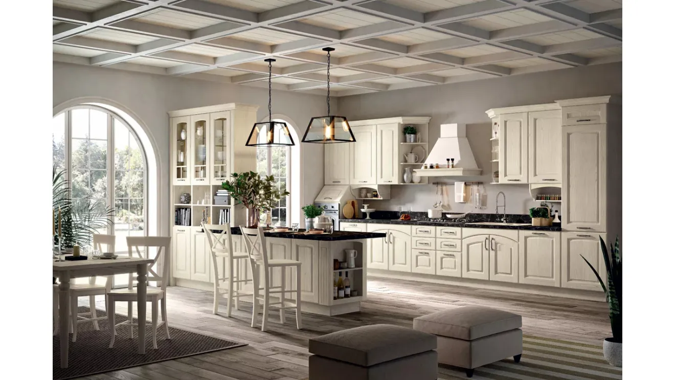 Cucina Shabby Chic con isola Borgo 02 di Spar